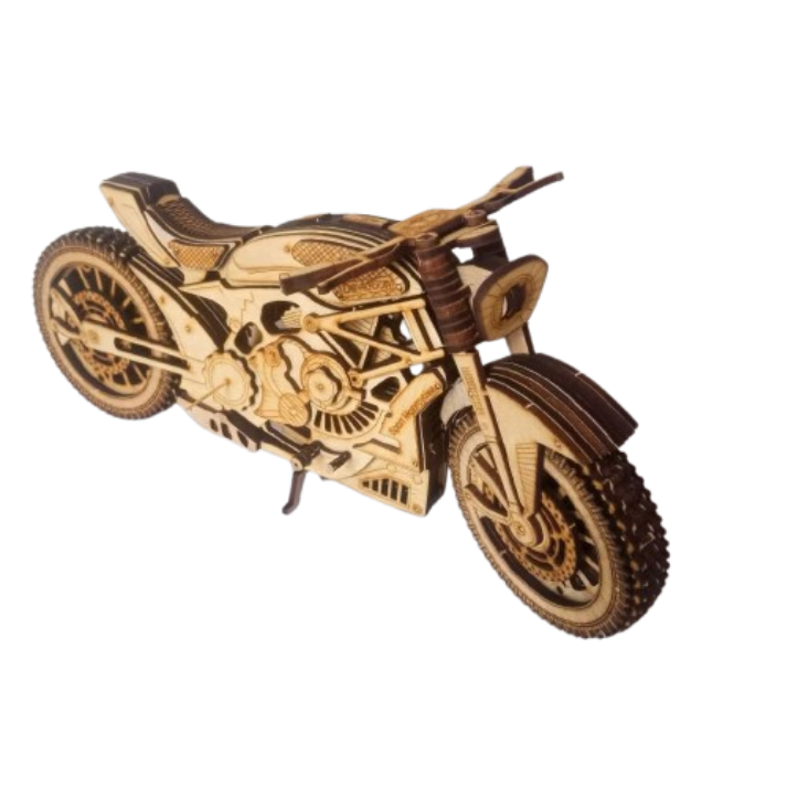 Classic Cruiser Motorcycle 3D Wooden Puzzle Model Kit