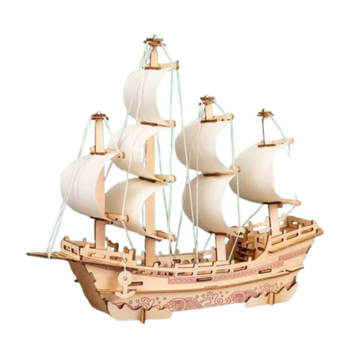 Silk Merchant Ship – Wooden 3D Puzzle Craft Kit