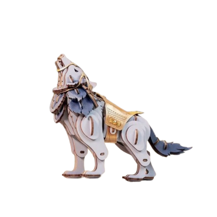 Armored Battle Wolf 3D Wooden Puzzle Model Kit