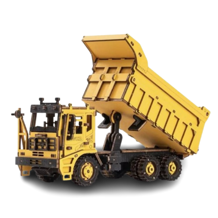 ROKR Dump Truck – Wooden Mechanical Model Kit