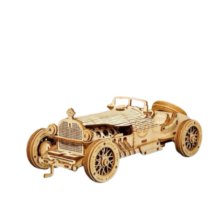 1:16 Scale Vintage Grand Prix Car 3D Wooden Puzzle Model Kit
