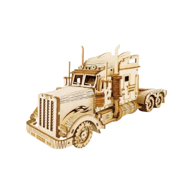 1:40 Scale Heavy Semi Truck 3D Wooden Puzzle Model Kit