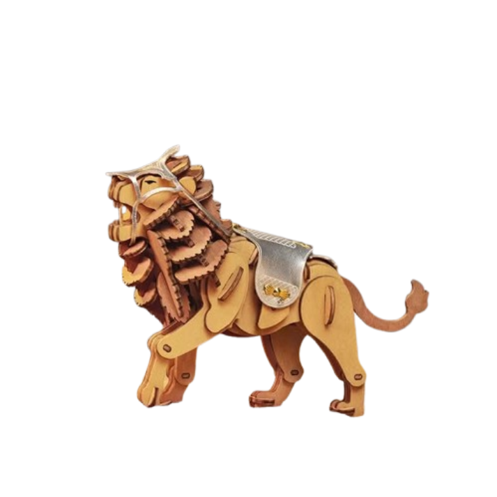 Armored Battle Lion 3D Wooden Puzzle Model Kit