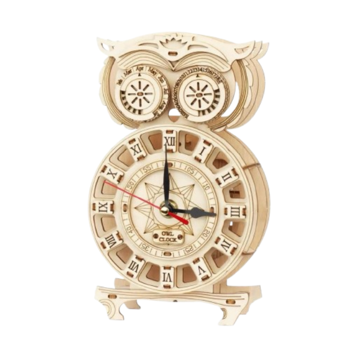 ROKR Owl Clock – Wooden Mechanical Model Kit
