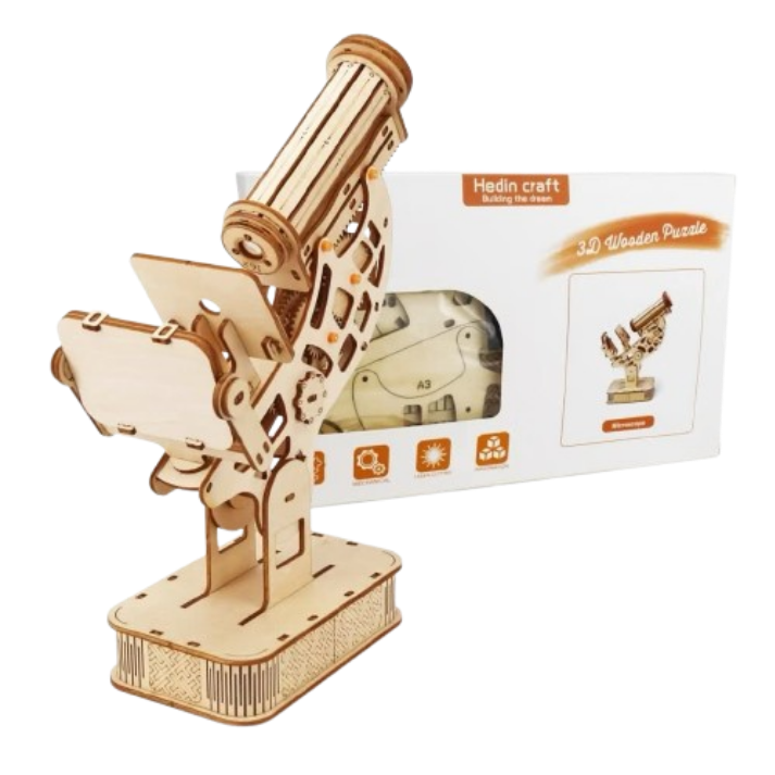 Hedin Craft Wooden Microscope – 3D Puzzle Model Kit