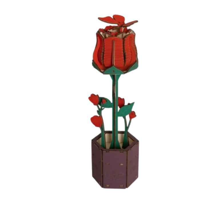 Wooden Rose 3D Puzzle Model