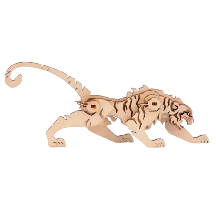 Stalking Prowling Tiger 3D Wooden Puzzle Model Kit