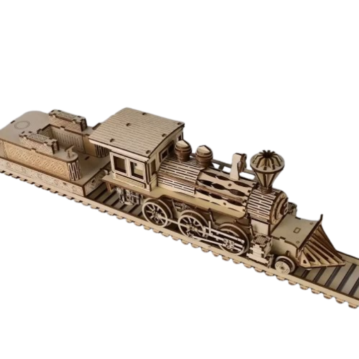 ROKR Steam Locomotive – Wooden Mechanical Model Kit