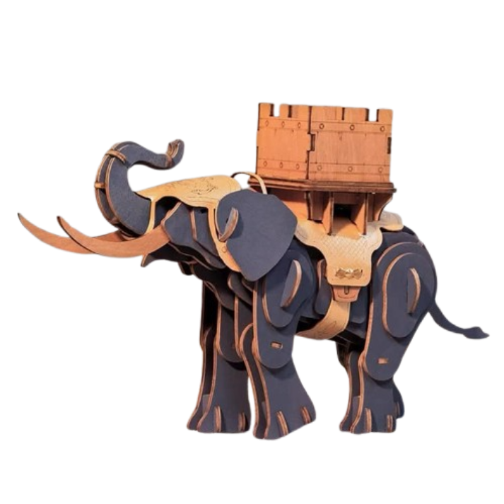 Armored War Elephant 3D Wooden Puzzle Model Kit